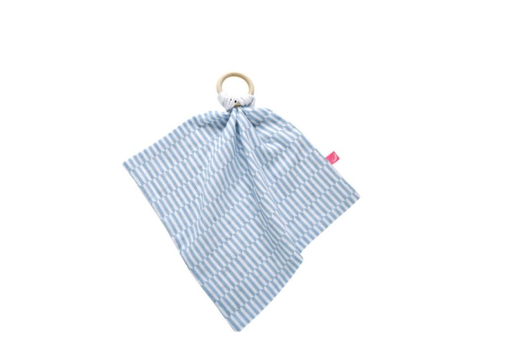 Gryzak z Pieluszką Przytulanką płotek niebieski